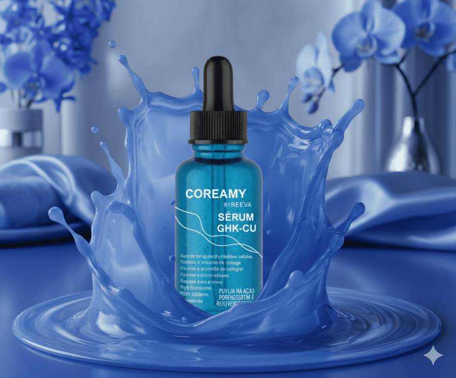 Frasco de Sérum GHK-Cu peptídeo de cobre para firmeza e colágeno da pele